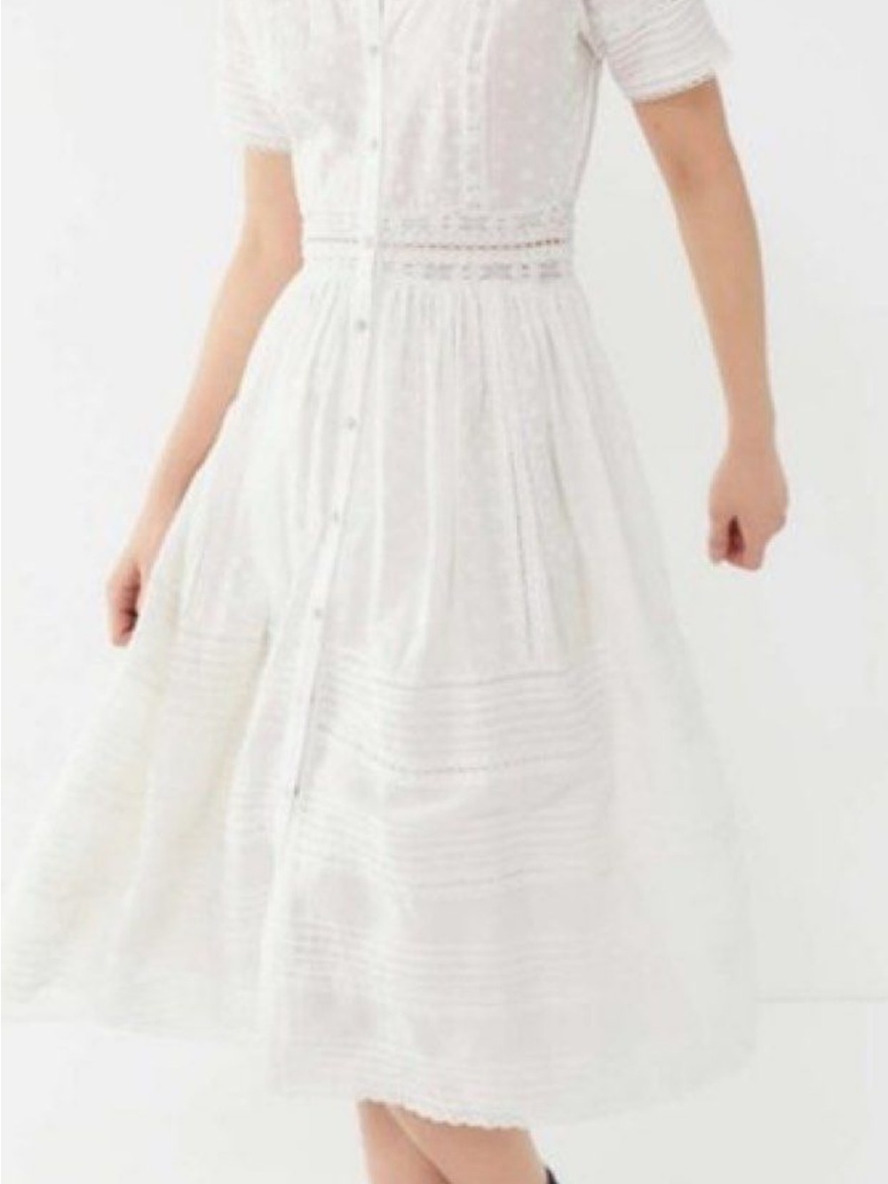 Urban Outfitters White Eyelet Button-Front Kids Dress